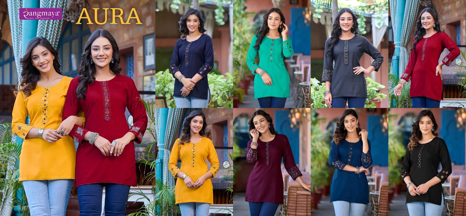Aura By Rangmaya Rayon Tunic Ladies Top Wholesale Shop In Surat
